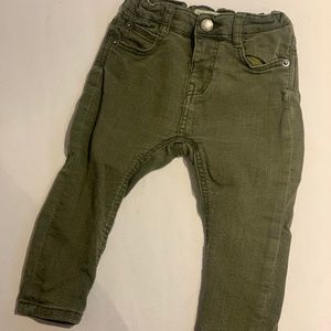 Zara baby olive green skinny jeans.